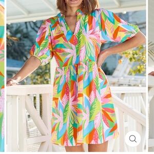 Mary Square Catalina Dress Get Tropical Multi-colored UPF 50+ Resort